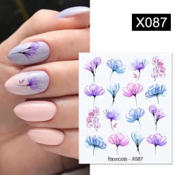 3D Nail Stickers Bronzing Gold Silver Lines Stripe Geometric Design Flowers Gradient Adhesive Slider Papers Nail Art Accessories