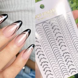 3D Nail Stickers Bronzing Gold Silver Lines Stripe Geometric Design Flowers Gradient Adhesive Slider Papers Nail Art Accessories