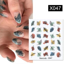 3D Nail Stickers Bronzing Gold Silver Lines Stripe Geometric Design Flowers Gradient Adhesive Slider Papers Nail Art Accessories