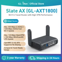 GL.iNet GL-AXT1800 (Slate AX) Wi-Fi 6 Gigabit Travel Router,Client&Server, OpenWrt, Adguard Home,  Parental Control