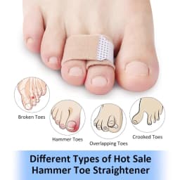 Pexmen 1/2/5/10Pcs Hammer Toe Straightener Toe Splints Cushions Bandages for ProtectorCrooked & Overlapping Toes Protector