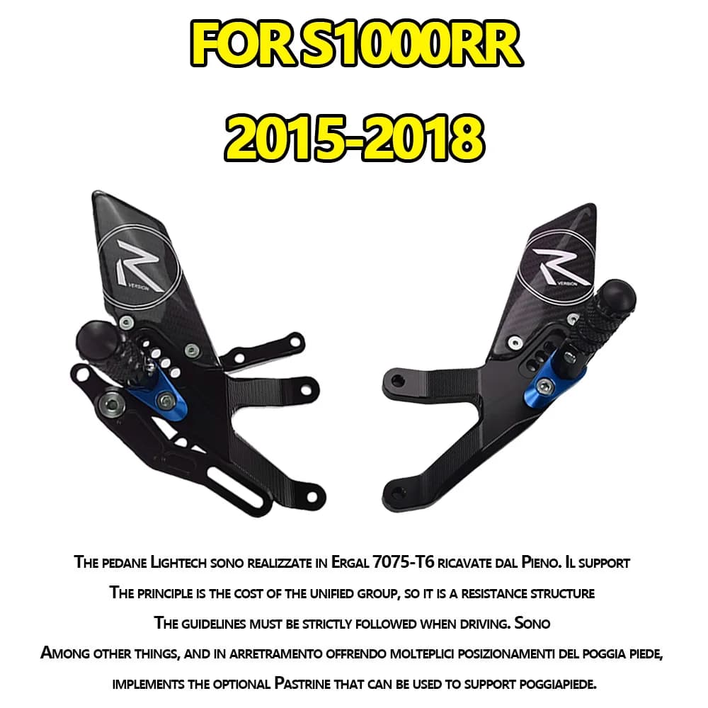 MTKRACING For S1000RR 2015-2018 Rear Sets Heighten Pedal Adjustable Rearsets FootPegs Shift Lever Brake Kit