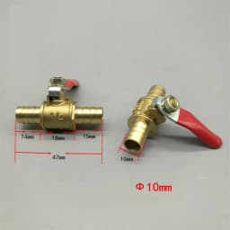 Red Handle Valve 6mm 8mm 10mm 12mm Hose Barb Inline Brass Water Oil Air Gas Fuel Line Shutoff Ball Valve Pipe Fittings