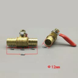 Red Handle Valve 6mm 8mm 10mm 12mm Hose Barb Inline Brass Water Oil Air Gas Fuel Line Shutoff Ball Valve Pipe Fittings