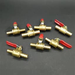 Red Handle Valve 6mm 8mm 10mm 12mm Hose Barb Inline Brass Water Oil Air Gas Fuel Line Shutoff Ball Valve Pipe Fittings