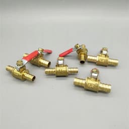 Red Handle Valve 6mm 8mm 10mm 12mm Hose Barb Inline Brass Water Oil Air Gas Fuel Line Shutoff Ball Valve Pipe Fittings