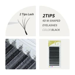 GAHAMACA W-Shape Eyelash Extension 3D/4D/5D YY Lash Extensions Premade Volume Fans Natural Light Faux Mink Lashes Supplies