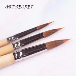 ArtSecret Watercolor Paint Brush BW-216 #2108 Sharp Tip Liner for Detail Wooden Handle Anti-Drop Hair Acrylic Art Tool Supplies