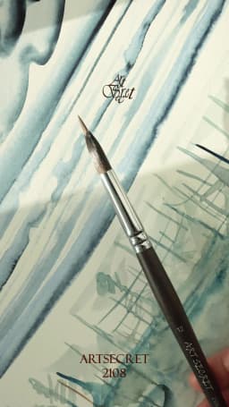 ArtSecret Watercolor Paint Brush BW-216 #2108 Sharp Tip Liner for Detail Wooden Handle Anti-Drop Hair Acrylic Art Tool Supplies