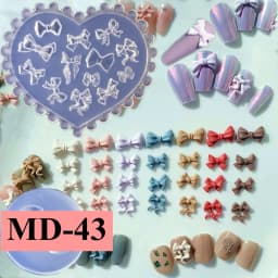 1pc MD01-66 Flower Rose Bowknot Bat Butterfly 3D Acrylic Nail Mold Nail Art Decorations DIY Silicone Nail Art