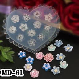1pc MD01-66 Flower Rose Bowknot Bat Butterfly 3D Acrylic Nail Mold Nail Art Decorations DIY Silicone Nail Art