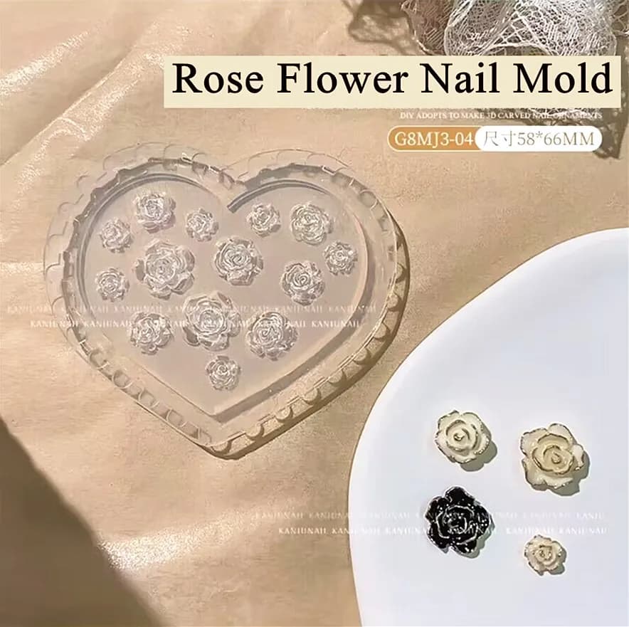1pc MD01-66 Flower Rose Bowknot Bat Butterfly 3D Acrylic Nail Mold Nail Art Decorations DIY Silicone Nail Art