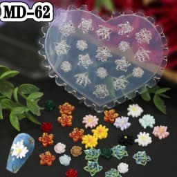 1pc MD01-66 Flower Rose Bowknot Bat Butterfly 3D Acrylic Nail Mold Nail Art Decorations DIY Silicone Nail Art