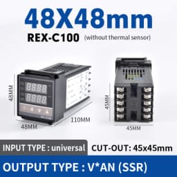 REX-C100 Digital RKC PID Thermostat Temperature Controller digital REX-C100/ 40A SSR Relay/K Thermocouple Probe/heat sink