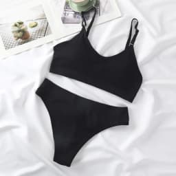 Women Padded Bra And Panties Set Wire Free Seamless Bra Sexy High Waist Thongs Underwear Sports Brassiere Female Lingerie Set