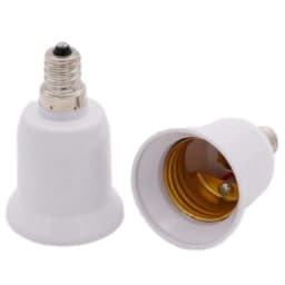 2PCS E12 to E27 Led Lighting Lamp Holder Converter Screw Bulb Socket Adapter LED Saving Light Halogen Lamp Bases 3A 220V White