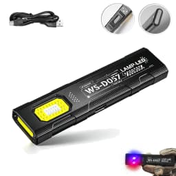 LED COB Flashlight Type C Rechargeable 600LM Portable Mini Torch Pocket Lantern Flood Work Light With Magnet For Emergency