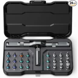 24-in-1 Magnetic Screwdriver Set, DIY Ratchet Driver Kit, Multi-Bit Portable Precision Repair Tool for Furniture, PC & Bicycle