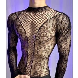 Summer Men's Mesh Tank Transparent Full Sleeves Round Neck T-shirt MenWomen Comfortable Breathable Bodysuit Trend Party Clothing