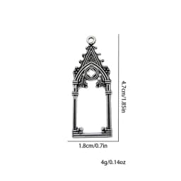 3pcs 47*18mm Gothic Vintage Hollow Out Castle Church Pendant Decorative DIY Accessories
