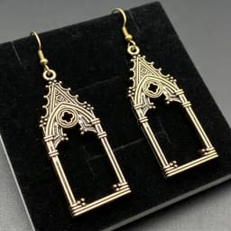 3pcs 47*18mm Gothic Vintage Hollow Out Castle Church Pendant Decorative DIY Accessories