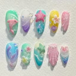 24Pc False Nails with Glue Almond Black Red Gradient Design Detachable Rhinestone Acrylic Fake Nail Long Stiletto Press on Nails