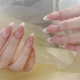 24Pc False Nails with Glue Almond Black Red Gradient Design Detachable Rhinestone Acrylic Fake Nail Long Stiletto Press on Nails