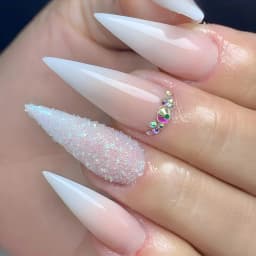 24Pc False Nails with Glue Almond Black Red Gradient Design Detachable Rhinestone Acrylic Fake Nail Long Stiletto Press on Nails