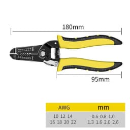 7" 0.6-2.6mm Portable Wire Stripper Pliers Crimper Cable Stripping Crimping Cutter Hand Tool for Electrical