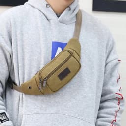 Casual Canvas Waist Bag Unisex Functional Waist Bag Mobile Phone Bag Men and Women Convenient Belt Banana Bag Fanny Pack Men