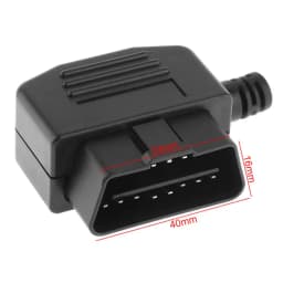OBD-II L Type 16 Pin Male Connector Wire Sockets Connector Plug with Shell and Screw Fit For Most Car