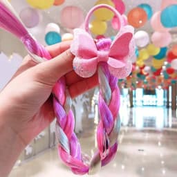 Girls Wigs Unicorn Twist Braids Hair Rope Headdress Children Gifts Princess Kids Elastic Band Rubber Band Headdress Headband