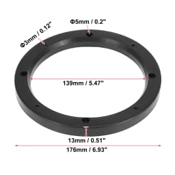 X Autohaux 2-4pcs 4 Inch 5 Inch 6.5 Inch Car Black Hollow Universal Speaker Spacer Mounting Spacer Plate Plastic 120mm ID