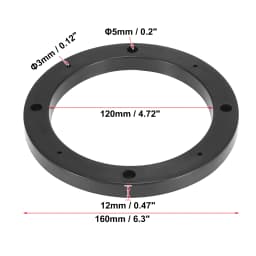 X Autohaux 2-4pcs 4 Inch 5 Inch 6.5 Inch Car Black Hollow Universal Speaker Spacer Mounting Spacer Plate Plastic 120mm ID