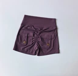 Nude High Waist Peach Hip Seamless Fitness Shorts with Pockets Women's Tight Sports Running Training Dance Hip Lifting Pants