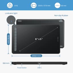 XPPen Deco MW Wireless Digital Drawing Tablets 8*5 inch Graphics Tablet Bluetooth 5.0 Support 60 Tilt Windows Mac Android