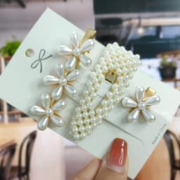 Geometric Handmade Pearls Hair Clips Pin Set For Women Fashion Flower Barrettes Headwear Girls Sweet Hairpins Hair Accessories