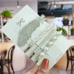 Geometric Handmade Pearls Hair Clips Pin Set For Women Fashion Flower Barrettes Headwear Girls Sweet Hairpins Hair Accessories