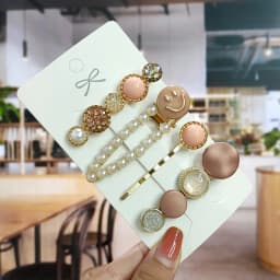 Geometric Handmade Pearls Hair Clips Pin Set For Women Fashion Flower Barrettes Headwear Girls Sweet Hairpins Hair Accessories