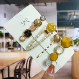 Geometric Handmade Pearls Hair Clips Pin Set For Women Fashion Flower Barrettes Headwear Girls Sweet Hairpins Hair Accessories