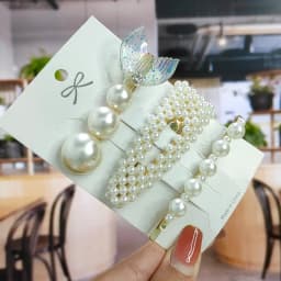 Geometric Handmade Pearls Hair Clips Pin Set For Women Fashion Flower Barrettes Headwear Girls Sweet Hairpins Hair Accessories
