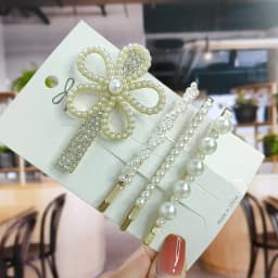 Geometric Handmade Pearls Hair Clips Pin Set For Women Fashion Flower Barrettes Headwear Girls Sweet Hairpins Hair Accessories