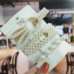 Geometric Handmade Pearls Hair Clips Pin Set For Women Fashion Flower Barrettes Headwear Girls Sweet Hairpins Hair Accessories