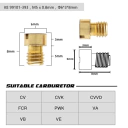 ZSDTRP 10pcs Motorcycle Carburetor M5 Main Jets Slow Pilot Jets For Keihin PWK BD CRS FCR PD PE PJ PWM Carb Parts