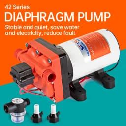 SEAFLO 42 Series Diaphragm Water Pump 3.0GPM 55PSI 12 Volts Electric Yacht Boat Marine RV Caravan High Pressure Supply 4 Chamber