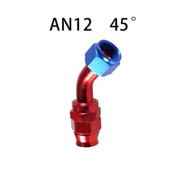 PTFE Oil Fuel Swivel Hose End Fitting AN4/6/8/10/12 Straight 0°/45°/90°/180° Degree Oil Hose End Adaptor Kit Red Blue