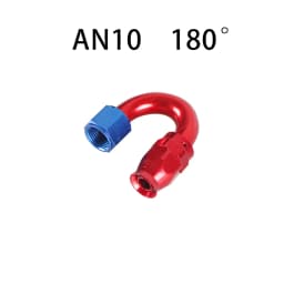 PTFE Oil Fuel Swivel Hose End Fitting AN4/6/8/10/12 Straight 0°/45°/90°/180° Degree Oil Hose End Adaptor Kit Red Blue