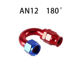 PTFE Oil Fuel Swivel Hose End Fitting AN4/6/8/10/12 Straight 0°/45°/90°/180° Degree Oil Hose End Adaptor Kit Red Blue