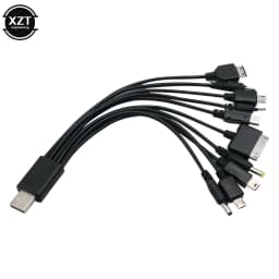 Universal 10 in 1 USB Multi Function Charger Retractable Portable Phone Cable For Various Cellphone Charging Cable Cord