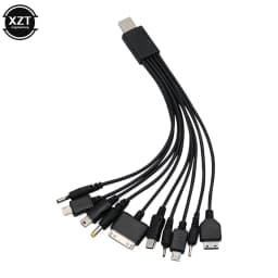 Universal 10 in 1 USB Multi Function Charger Retractable Portable Phone Cable For Various Cellphone Charging Cable Cord